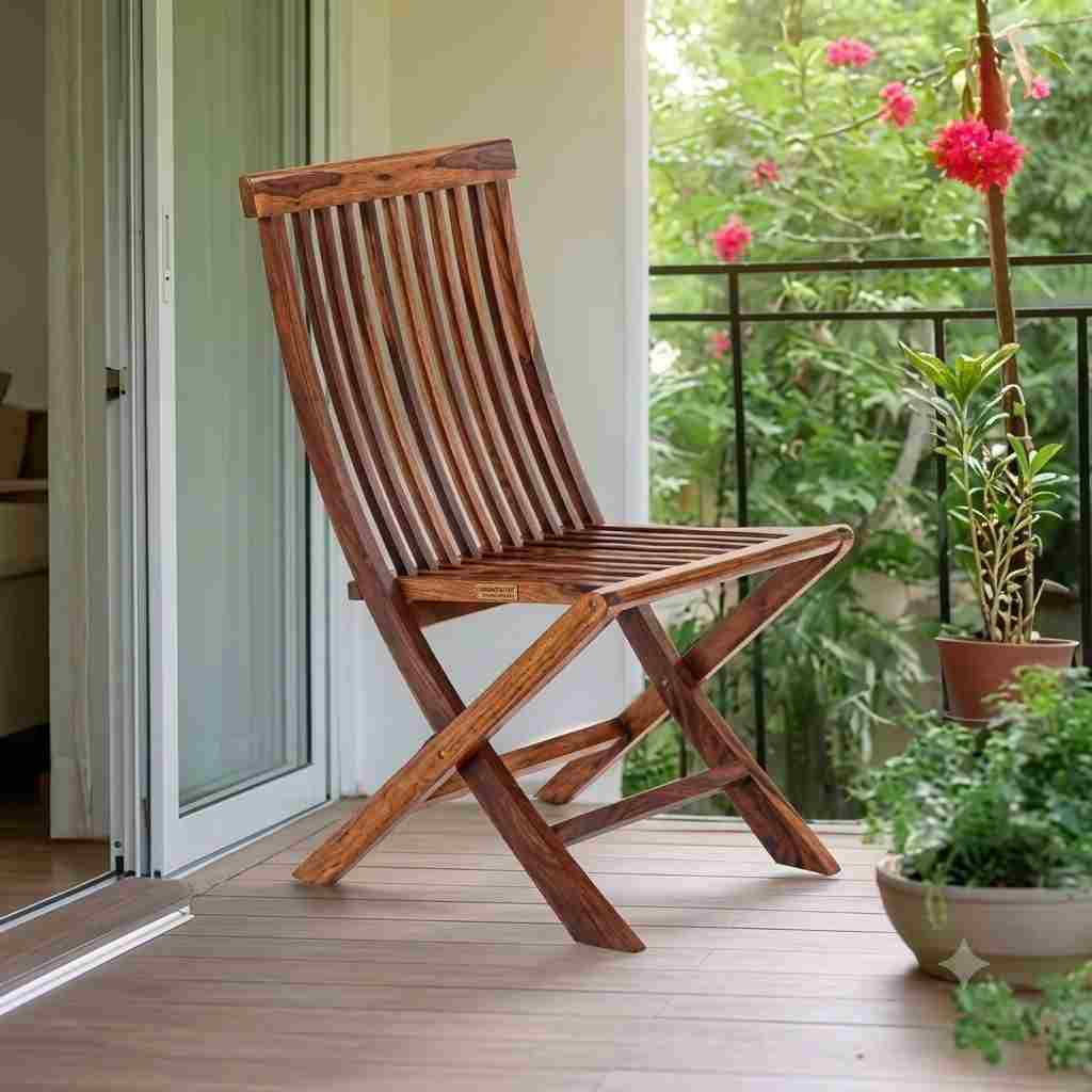 The Aspen Solid Sheesham Folding Accent Chair